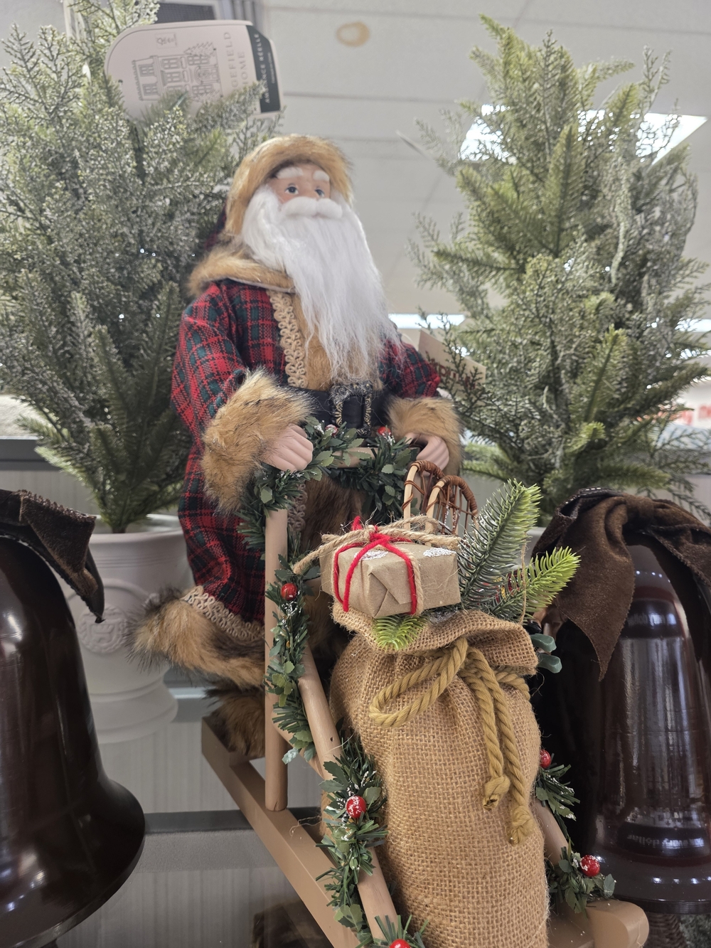 Woodland Santa Sled Decoration-NWT